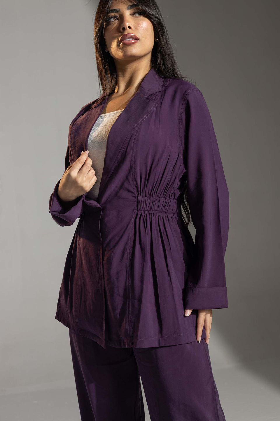 Purple Relaxed Tied Elegant Set