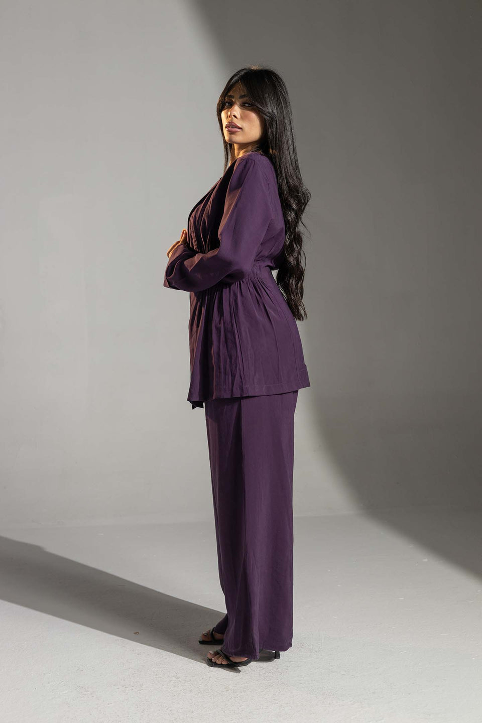 Purple Relaxed Tied Elegant Set