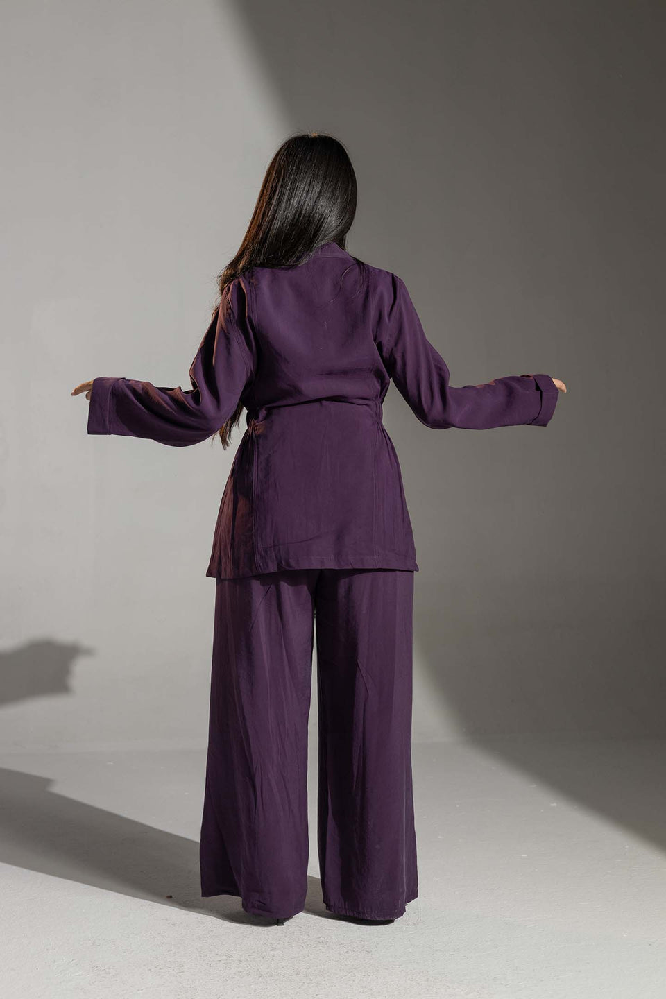 Purple Relaxed Tied Elegant Set