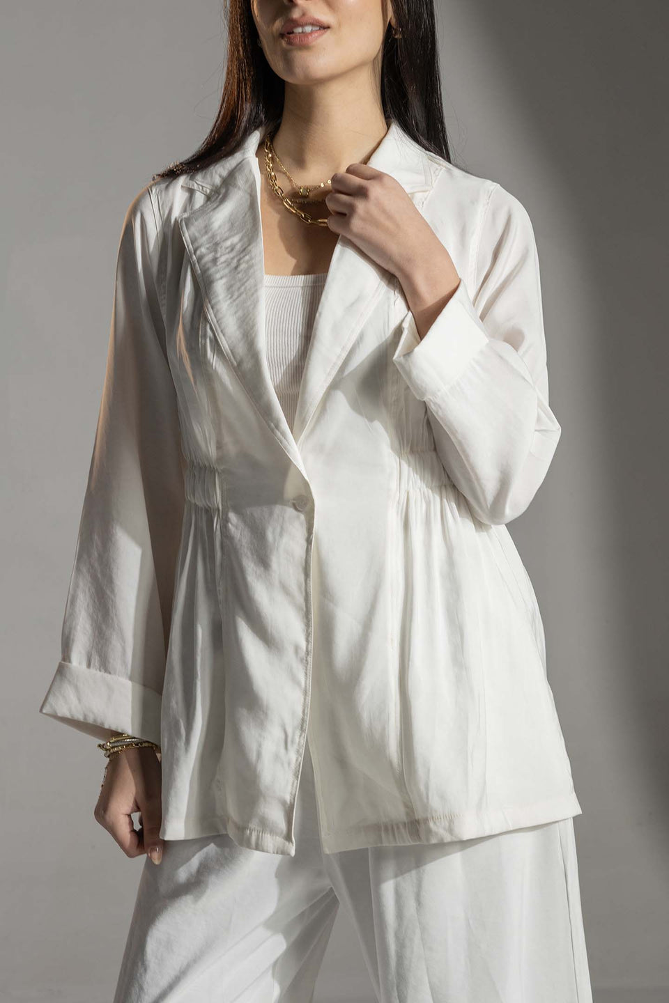 White Relaxed Tied Elegant Set