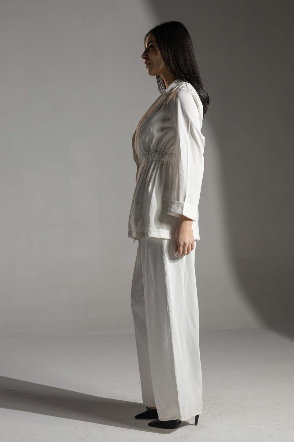 White Relaxed Tied Elegant Set