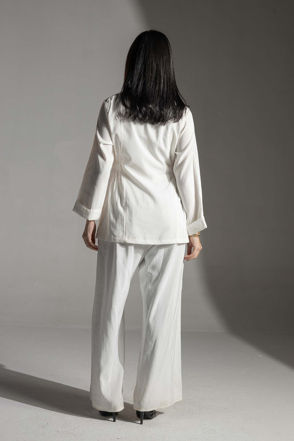 White Relaxed Tied Elegant Set