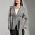 Grey Tailored Elegant Tied Blazer