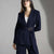 Navy Tailored Elegant Tied Blazer