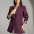 Burgundy Printed Cuff Detail Blazer