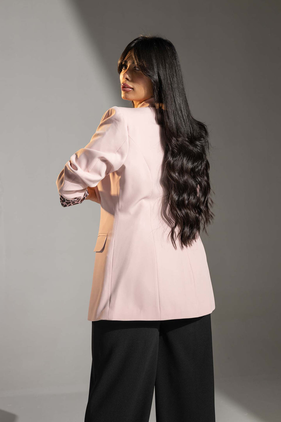 Rose Printed Cuff Detail Blazer