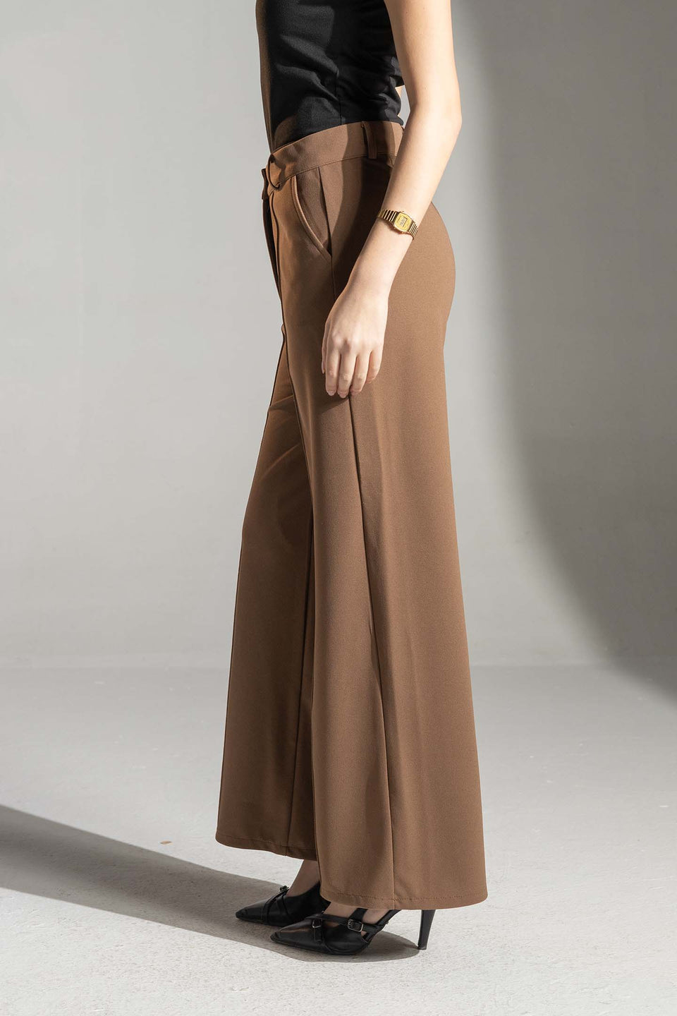 Brown Tailored Elegant Pants