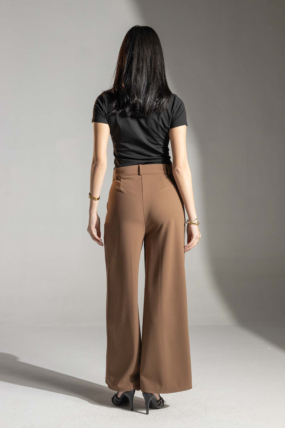 Brown Tailored Elegant Pants