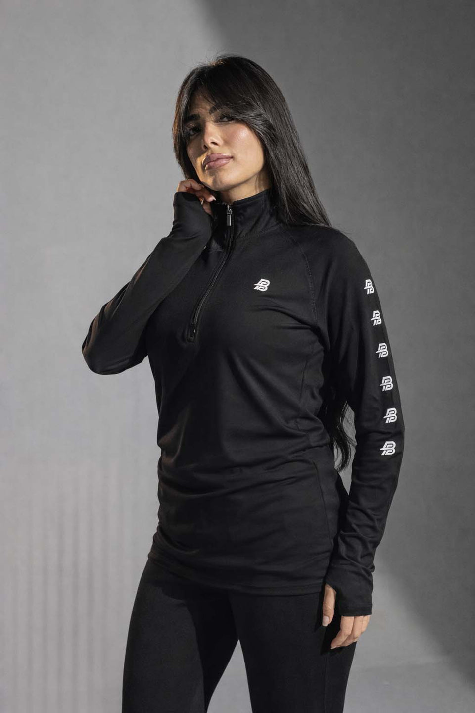 Black Half-Zip Performance Top