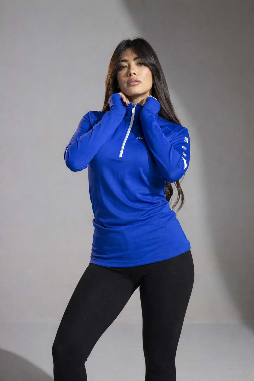 Blue Half-Zip Performance Top