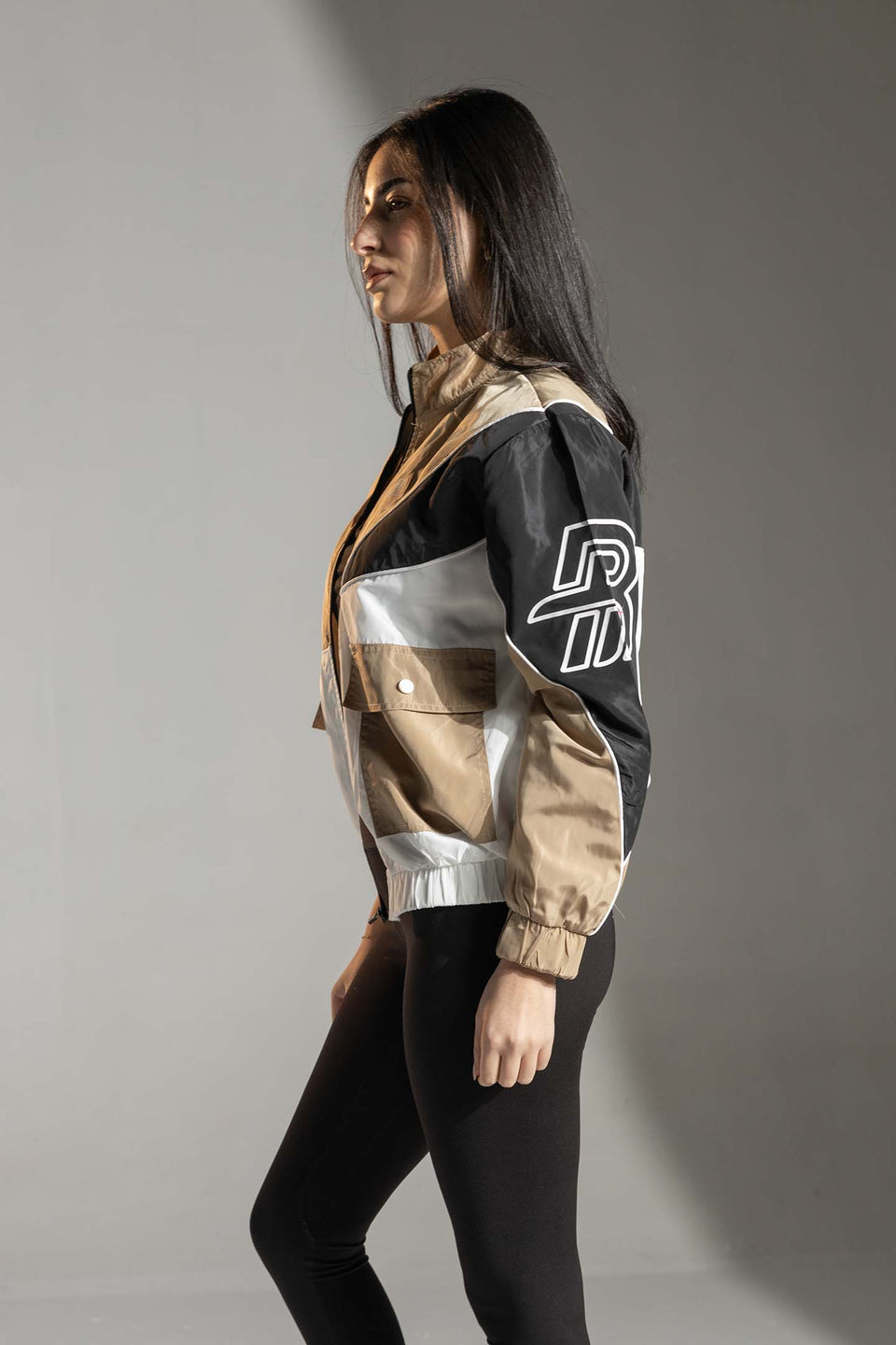 Beige Colorblock Sport Jacket