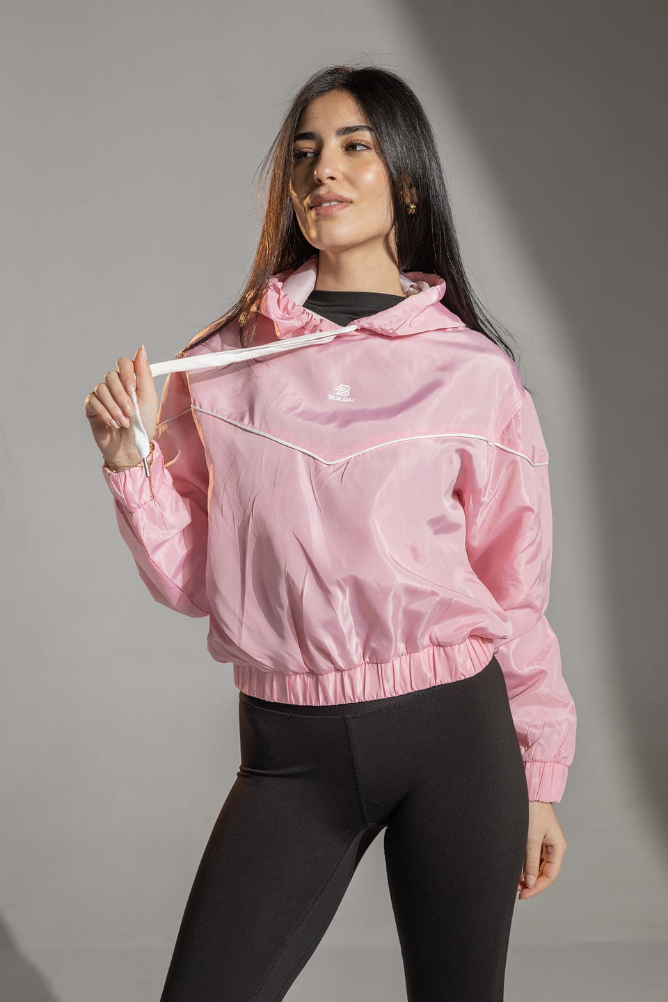 Rose Cropped Sport Windbreaker