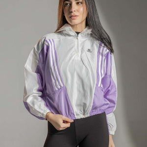 Purple Cropped Sport Windbreaker