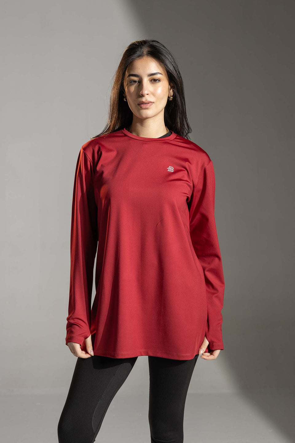 Burgundy Long Sleeve Training Top