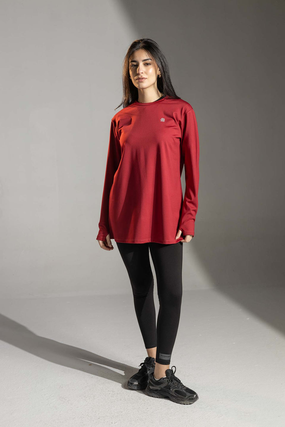 Burgundy Long Sleeve Training Top
