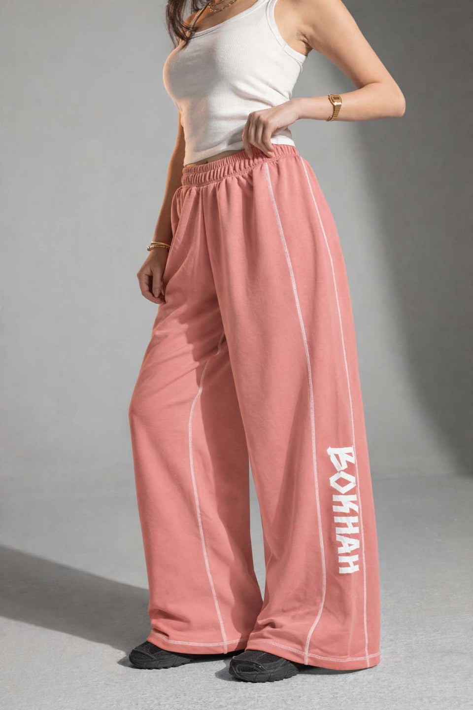 Rose Oversized Wide-Leg Sweatpants