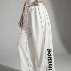 White Oversized Wide-Leg Sweatpants
