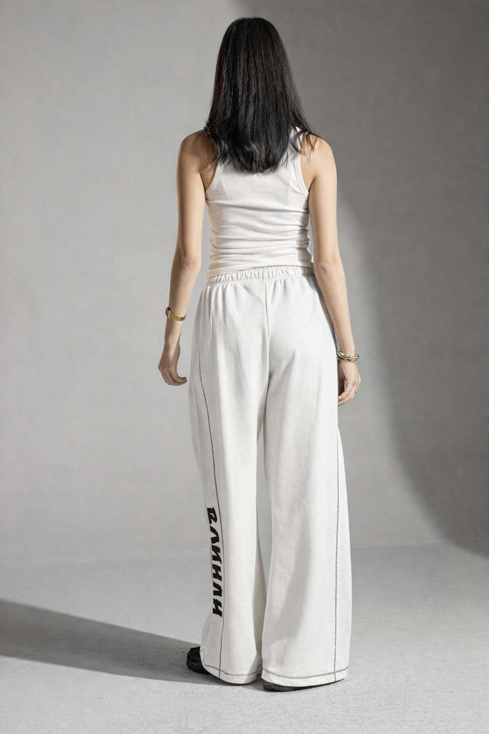 White Oversized Wide-Leg Sweatpants