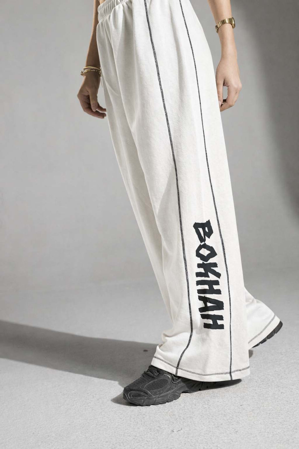 White Oversized Wide-Leg Sweatpants