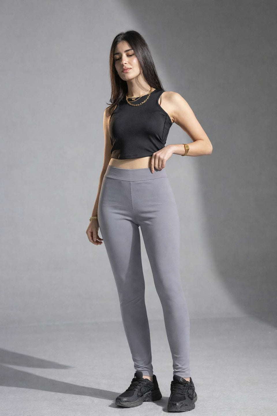 Grey High-Waist Training Leggings