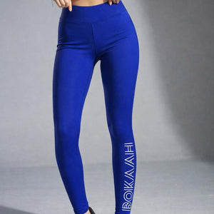 Blue High-Waist Training Leggings