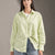Lime Patterned Striped Cuff Shirt
