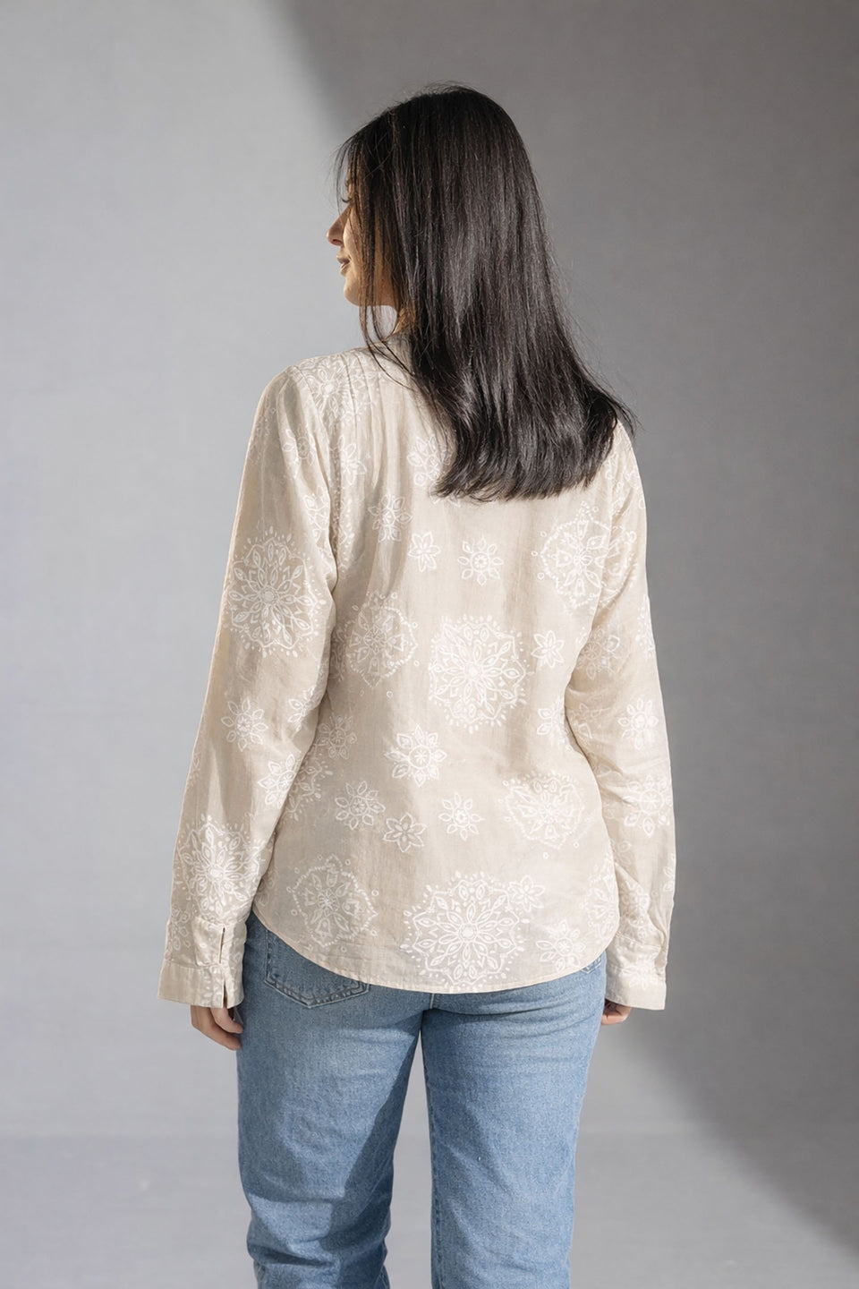 Beige Floral Printed Blouse