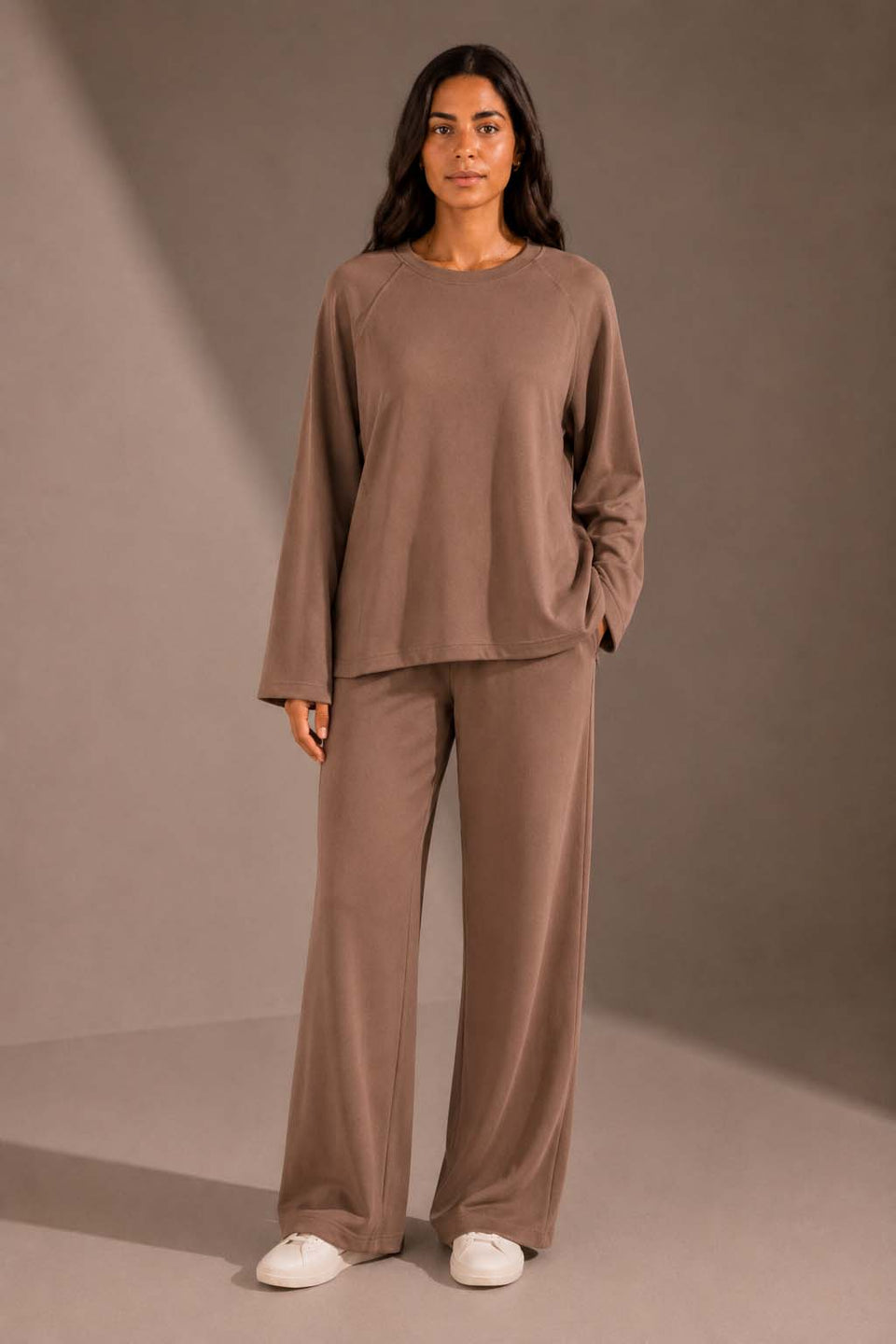 Brown Relaxed Fit Lounge Set