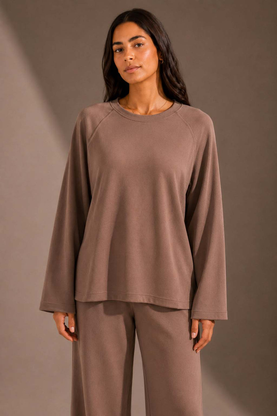 Brown Relaxed Fit Lounge Set
