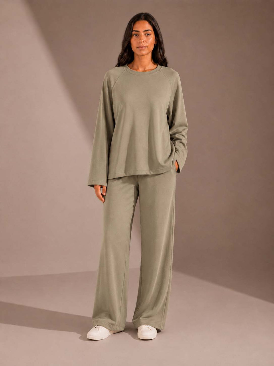 Olive Relaxed Fit Lounge Set
