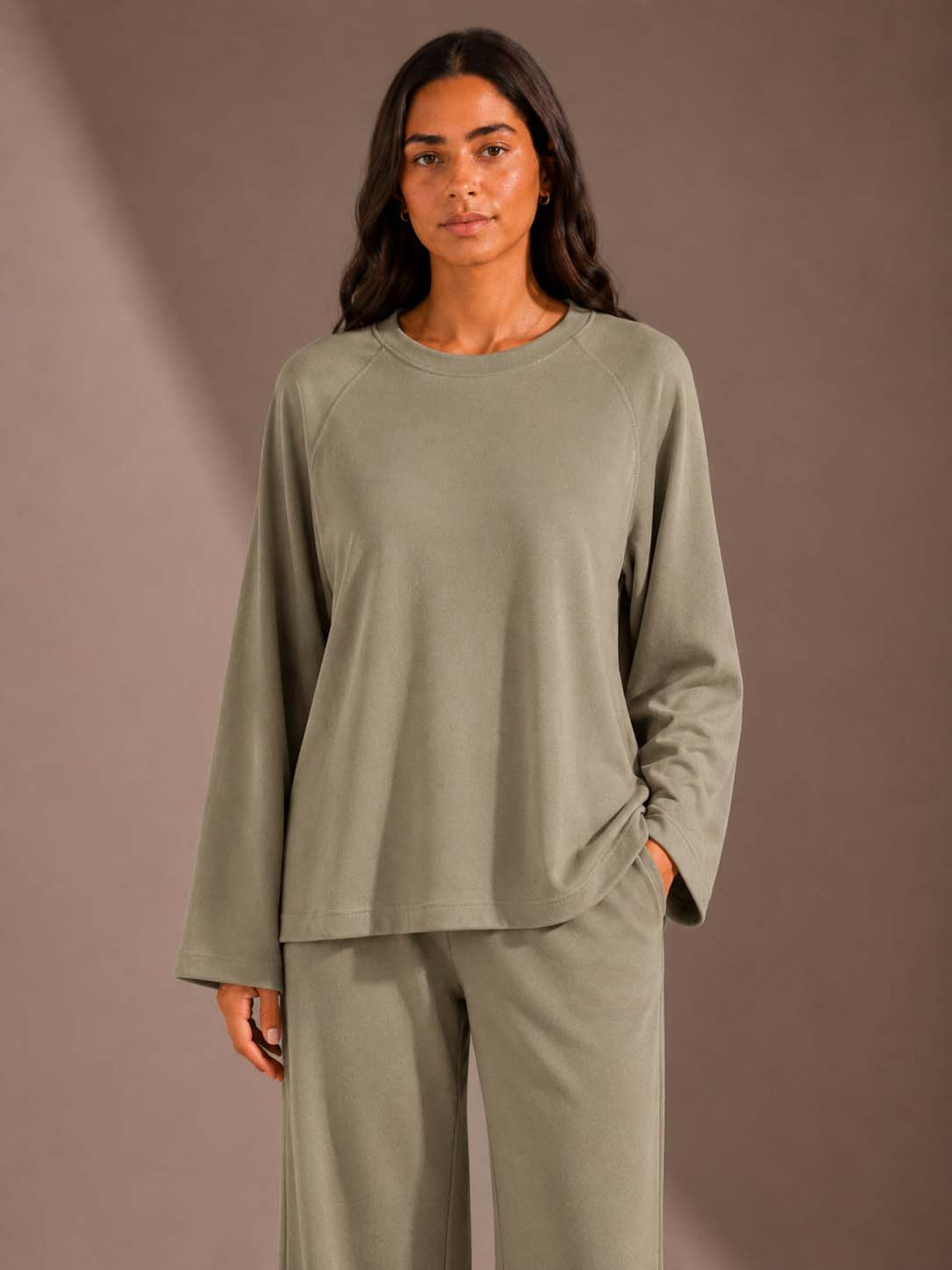 Olive Relaxed Fit Lounge Set