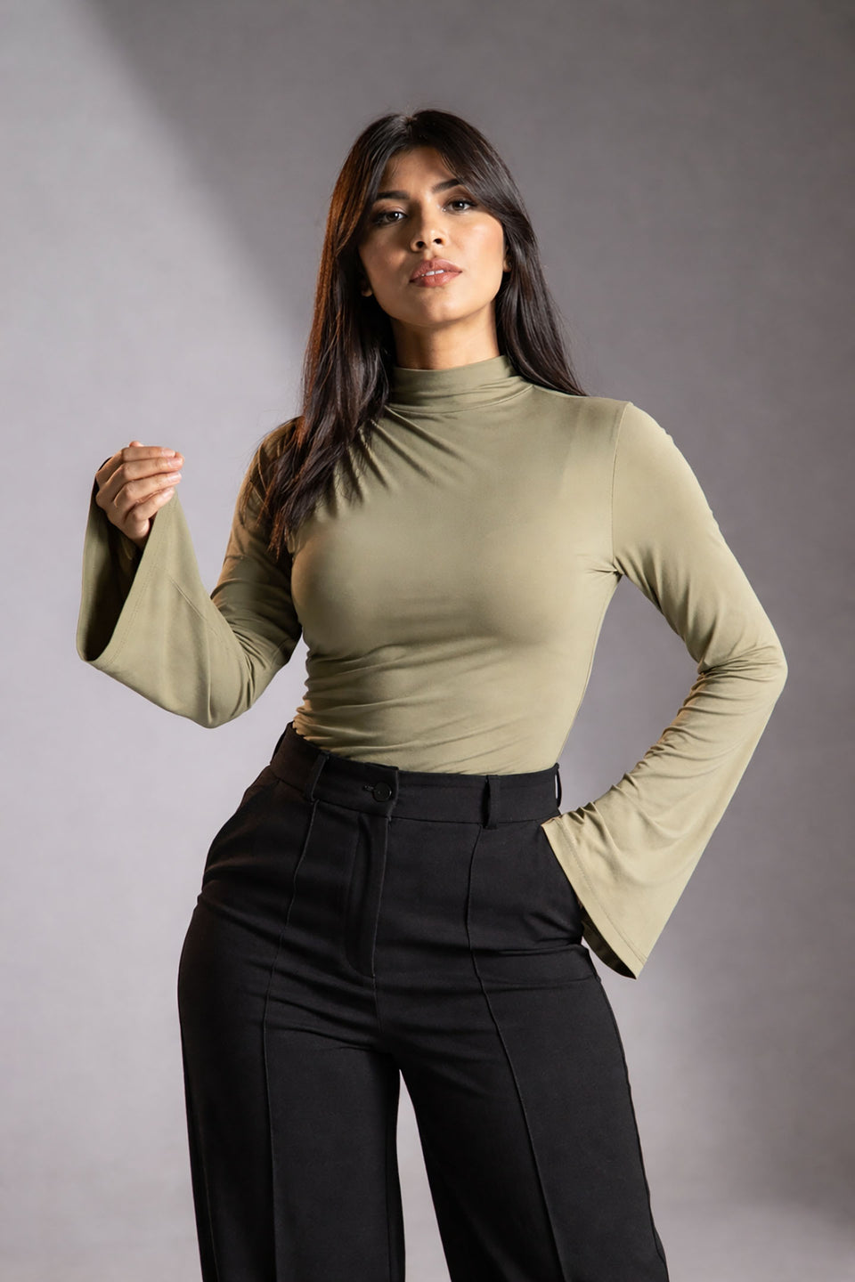 Bestag Flared Sleeves Polyamide Top