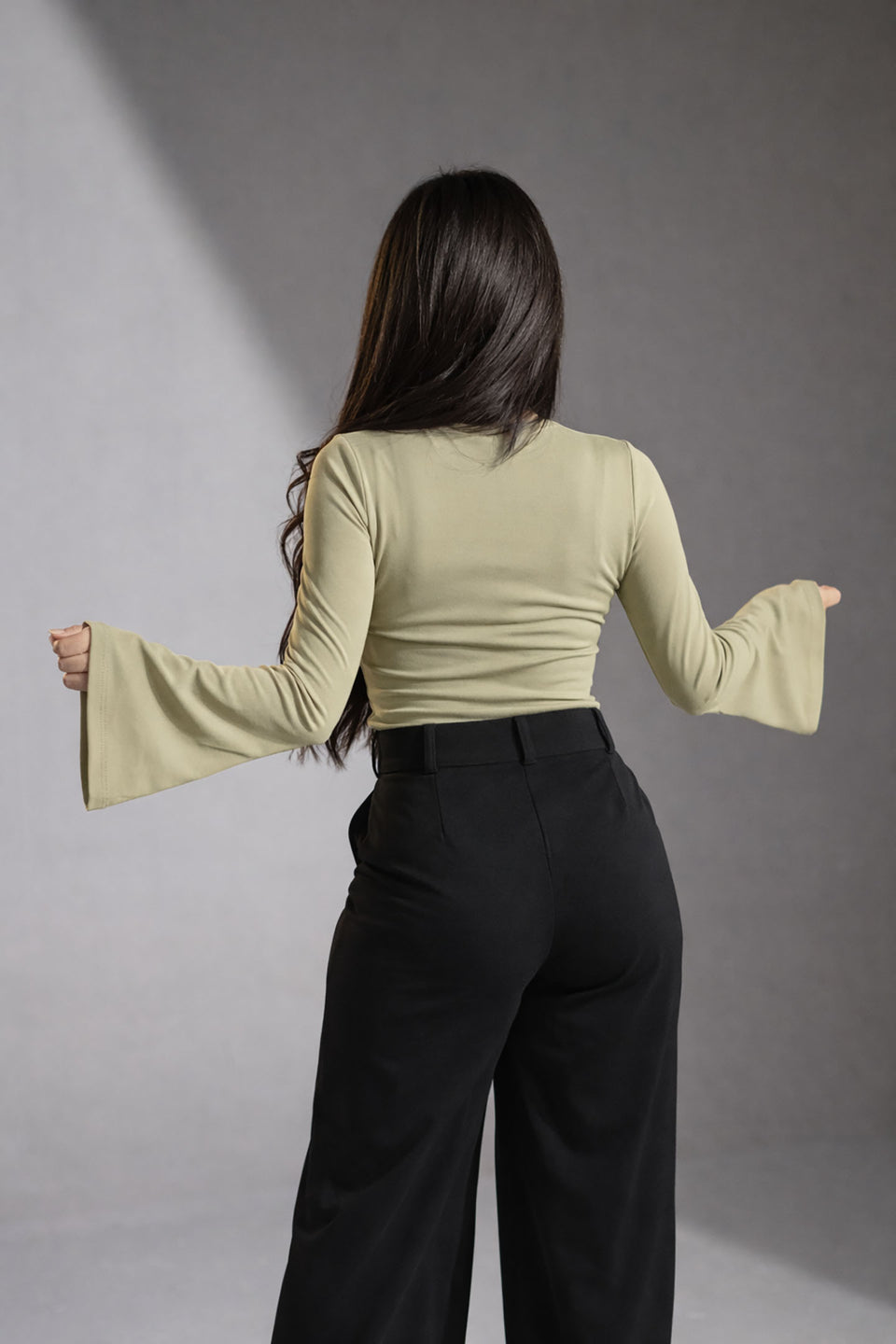 Bestag Flared Sleeves Polyamide Top