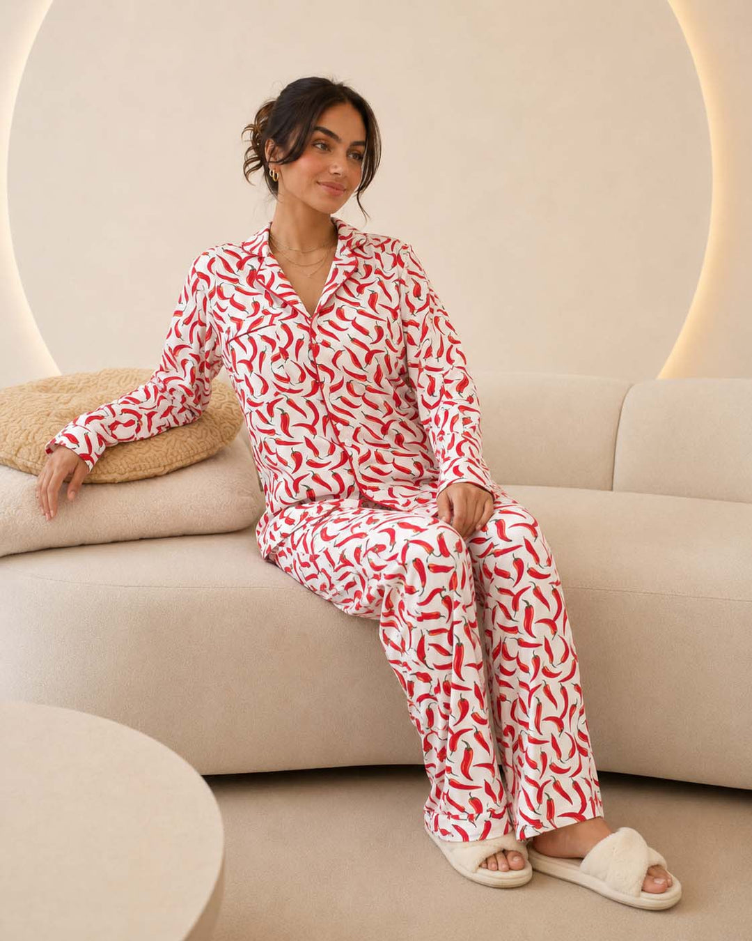 Red Chili Printed Lounge Set