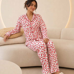 Red Chili Printed Lounge Set