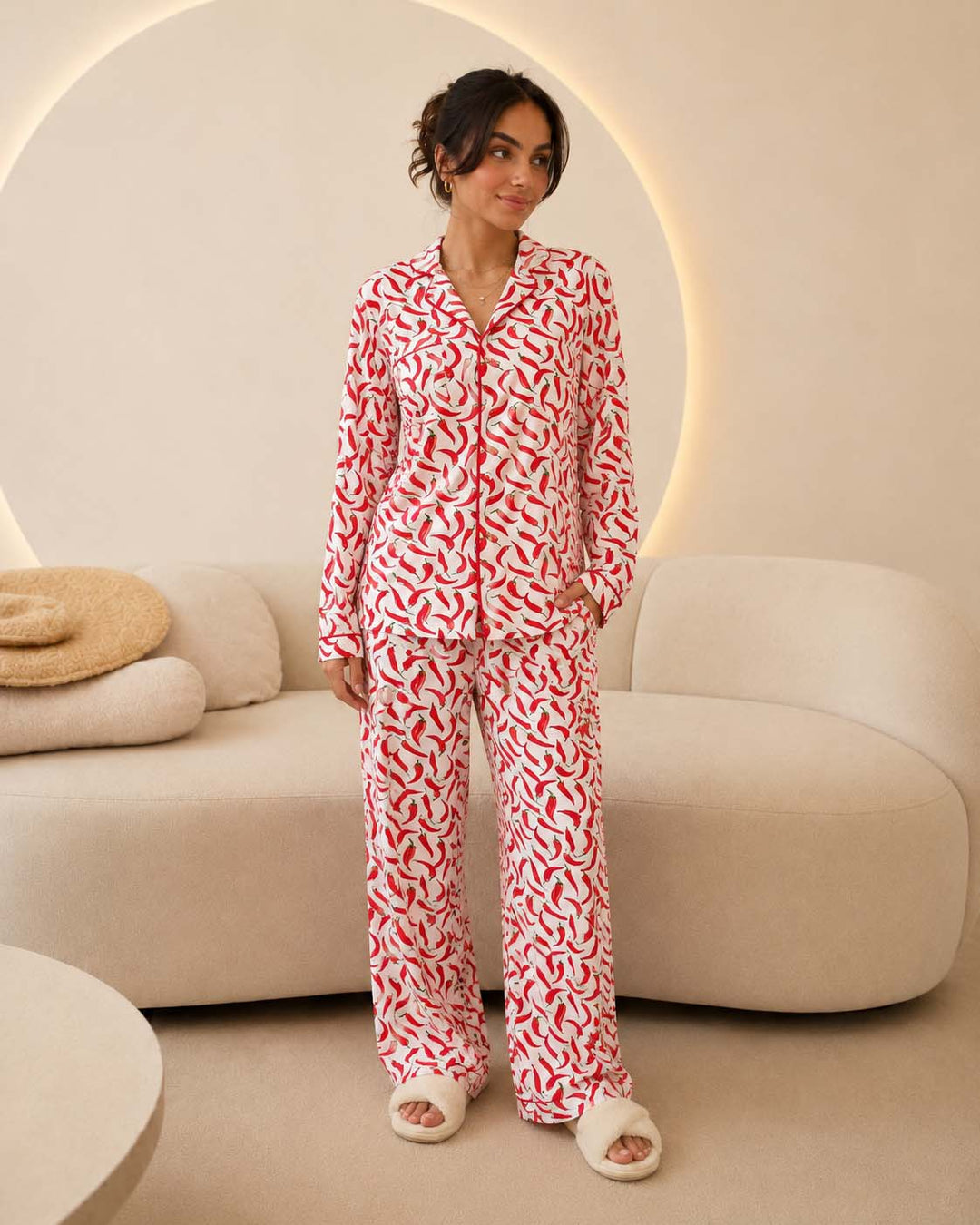 Red Chili Printed Lounge Set
