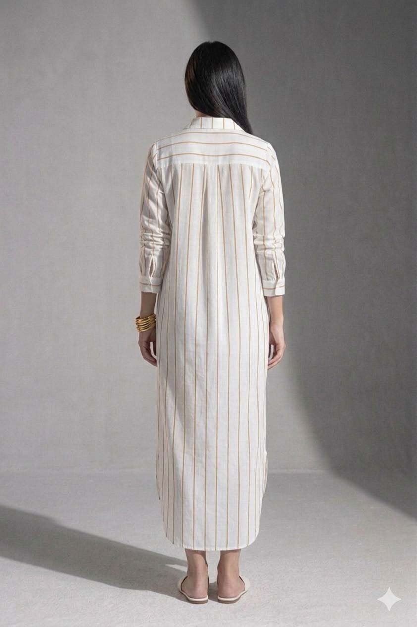 Brown Long Striped Shirt