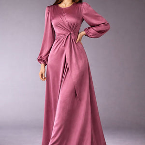 Purple Wrap Satin Blouse