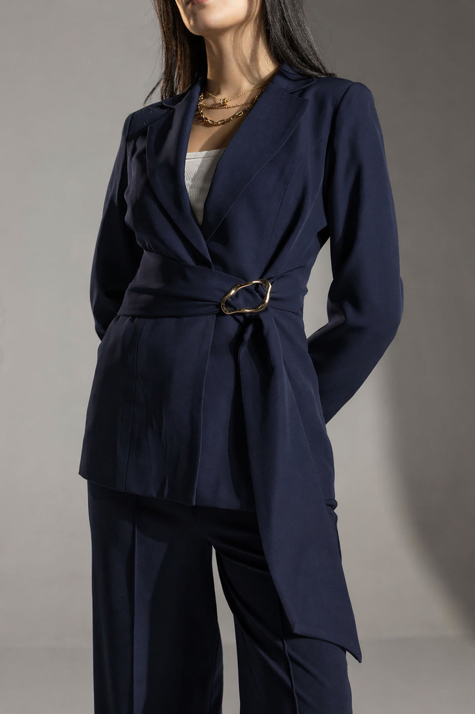 Navy Rosalyn Premium Tailored Blazer