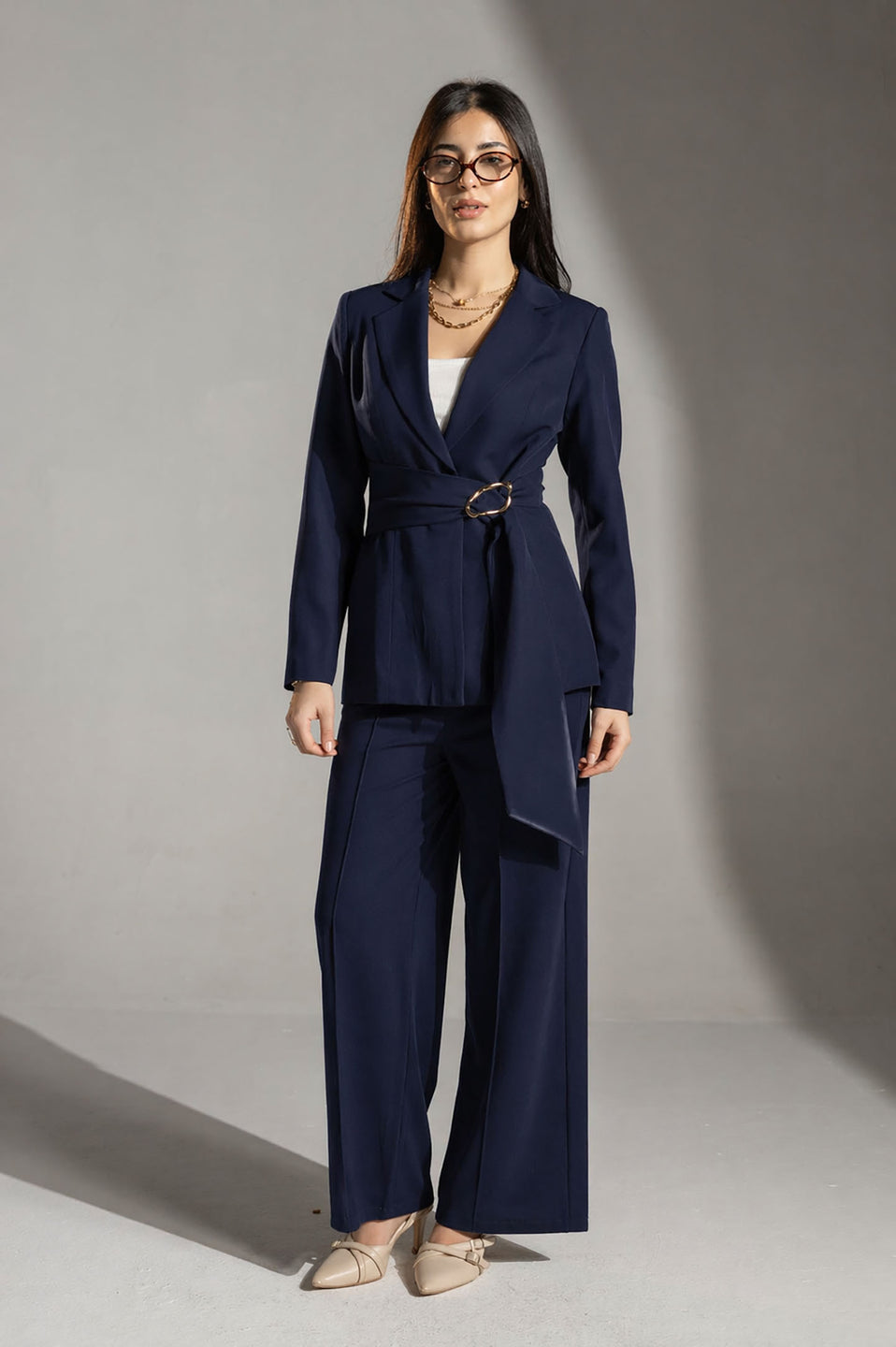 Navy Rosalyn Premium Tailored Blazer