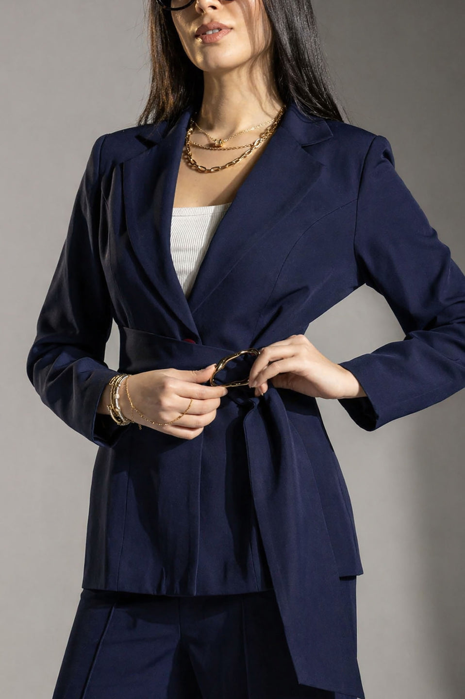 Navy Rosalyn Premium Tailored Blazer