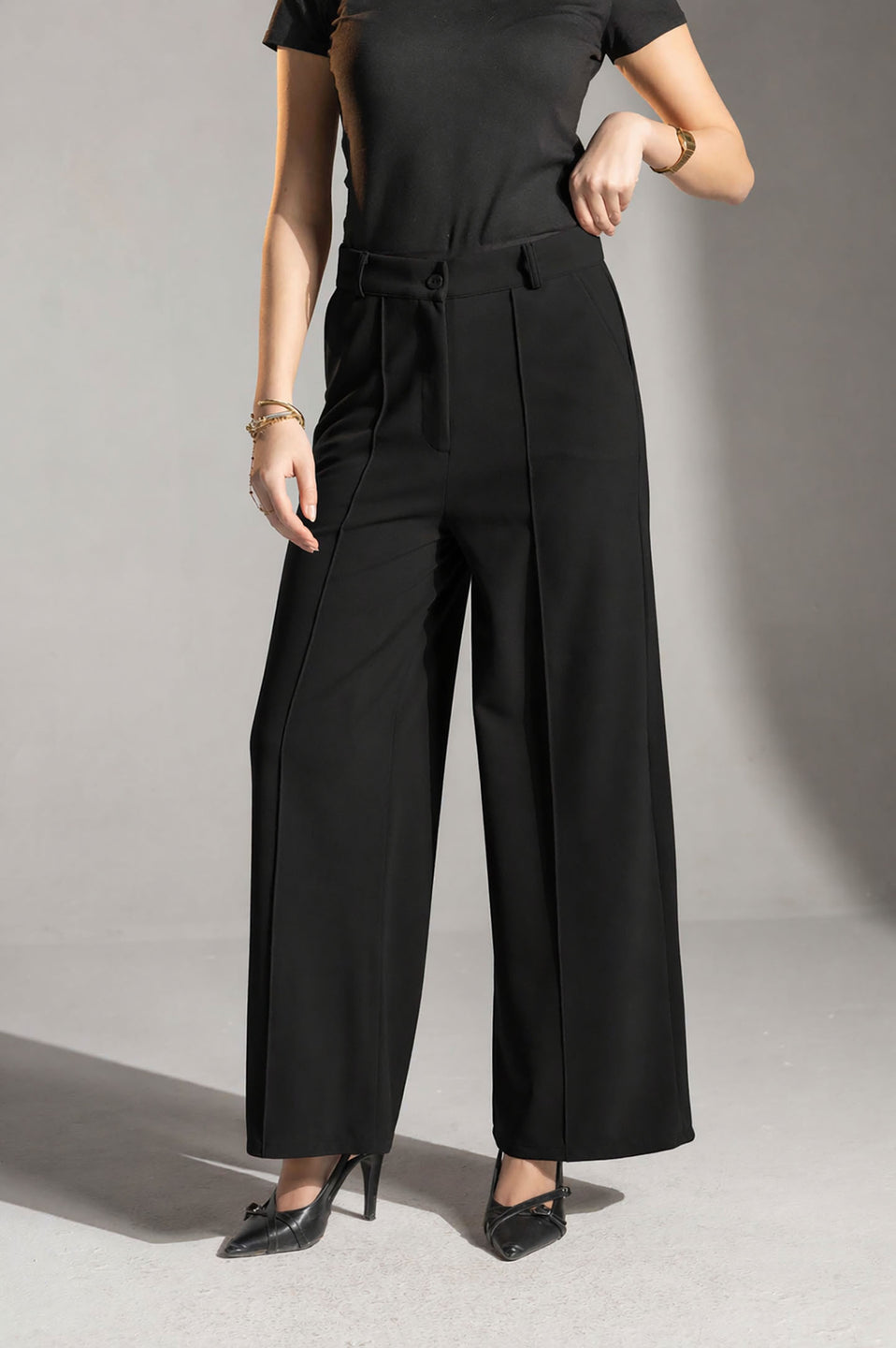 Black Rosalyn Premium Tailored Pants