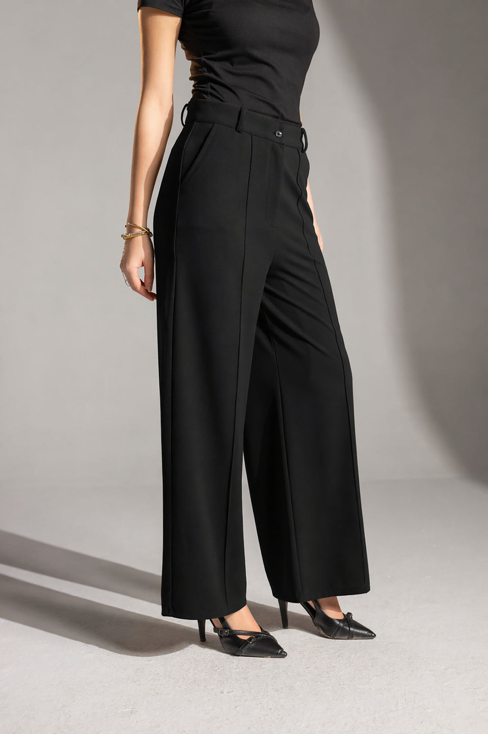 Black Rosalyn Premium Tailored Pants