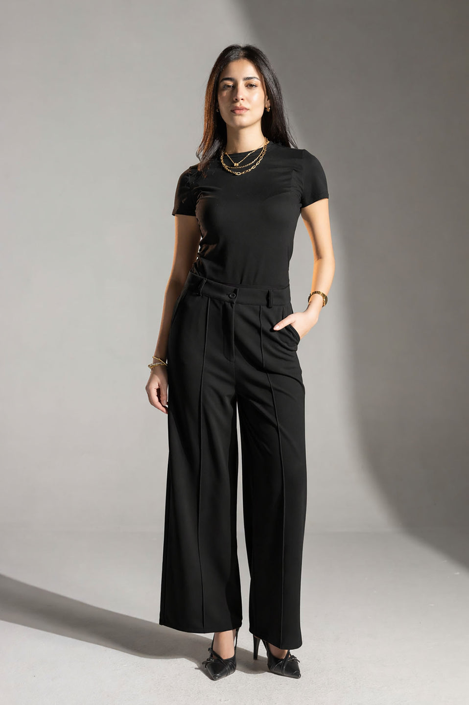 Black Rosalyn Premium Tailored Pants