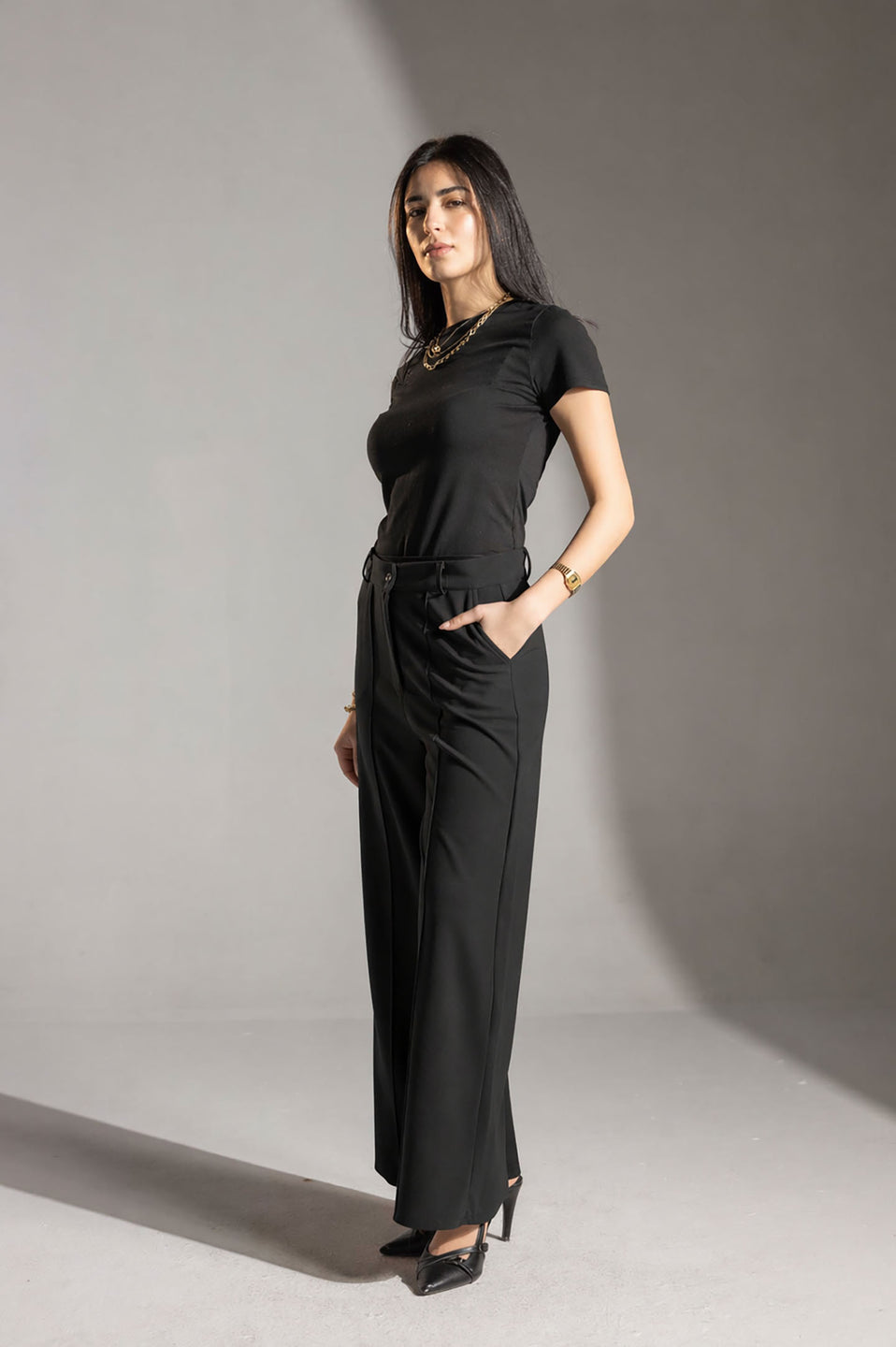 Black Rosalyn Premium Tailored Pants