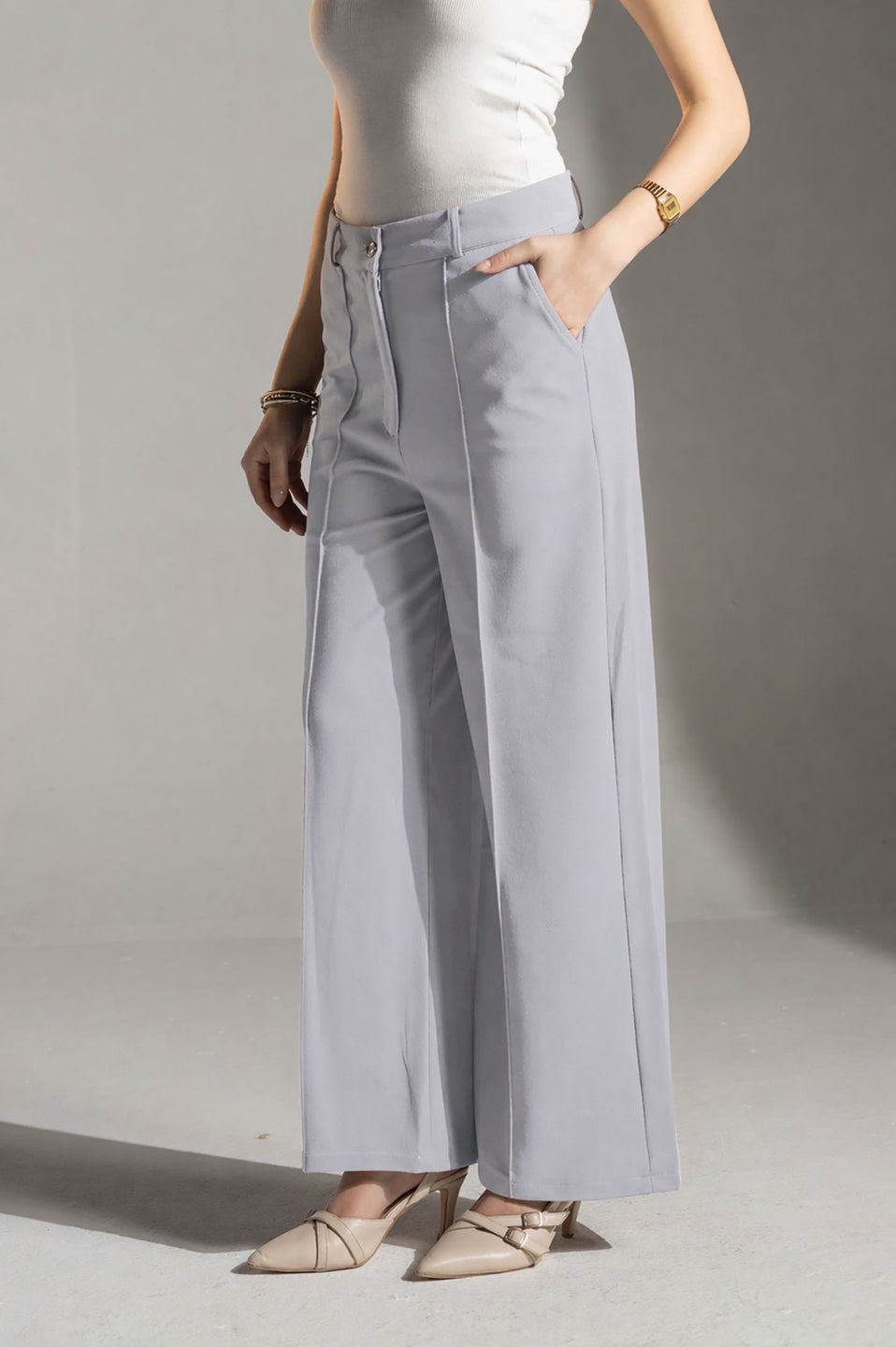 Blue Rosalyn Premium Tailored Pants