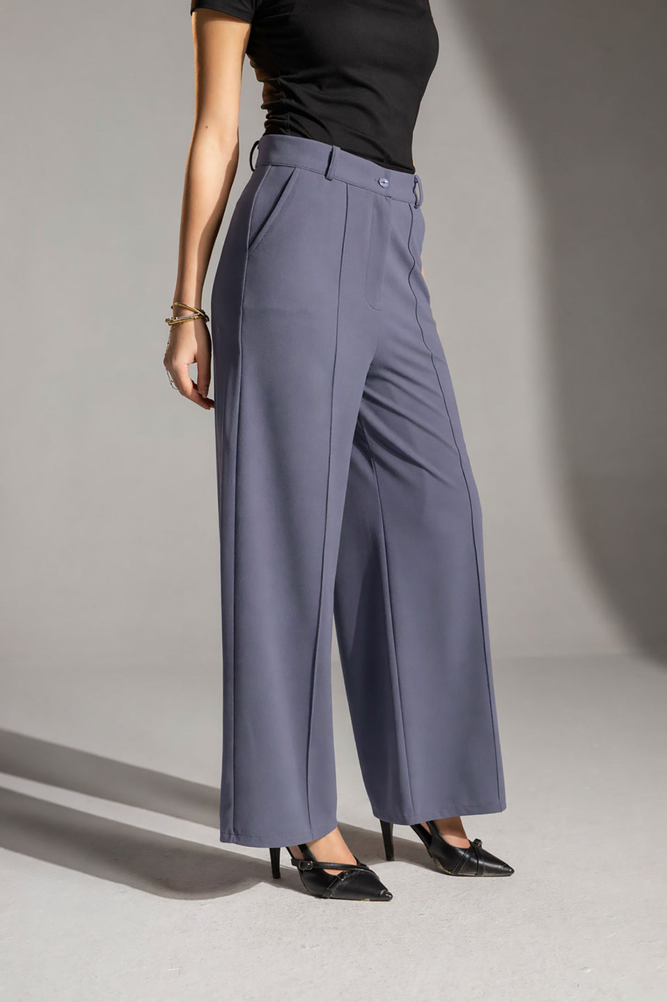 Dusty Blue Rosalyn Premium Tailored Pants