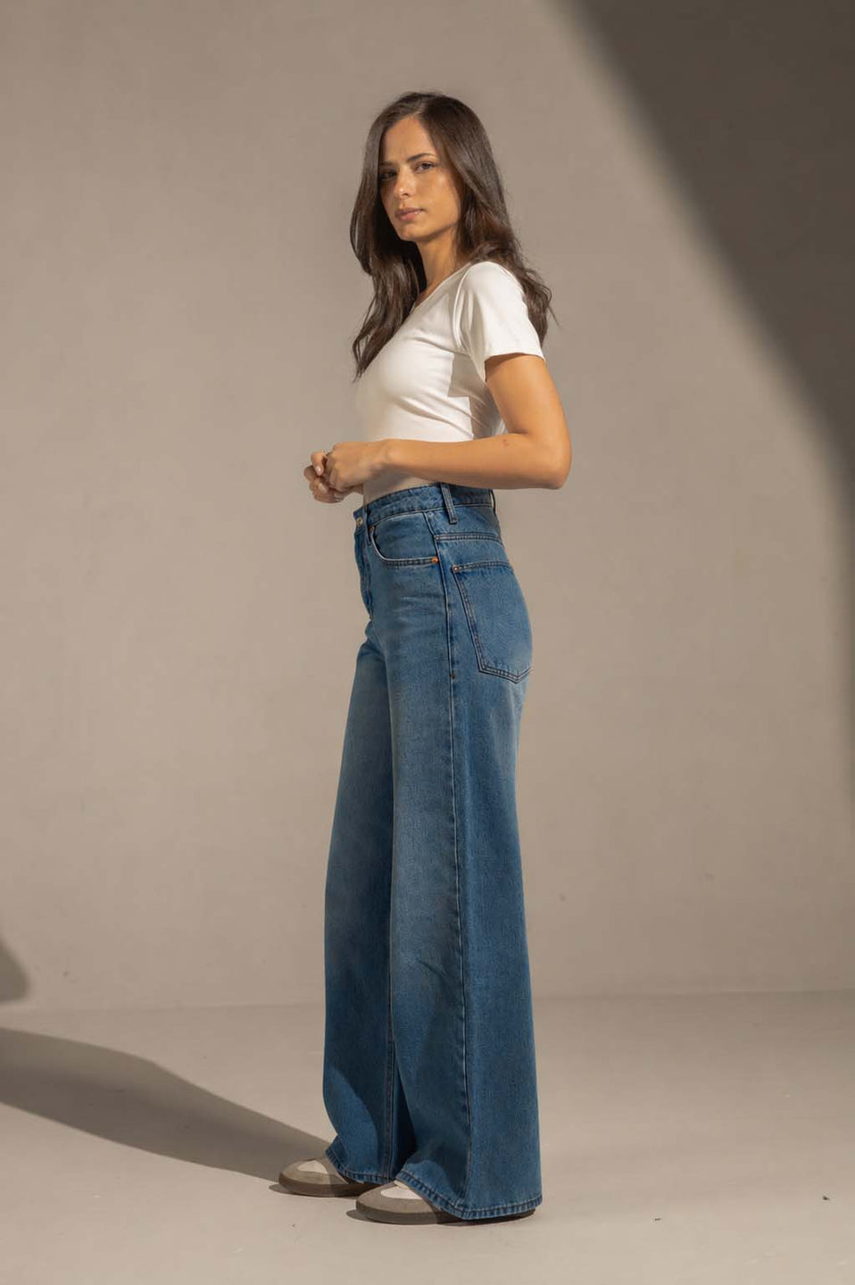 Jeans Mid Rise Wide leg Jeans