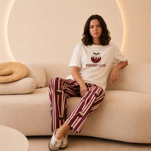 Burgundy Pudding Club Pajama Set