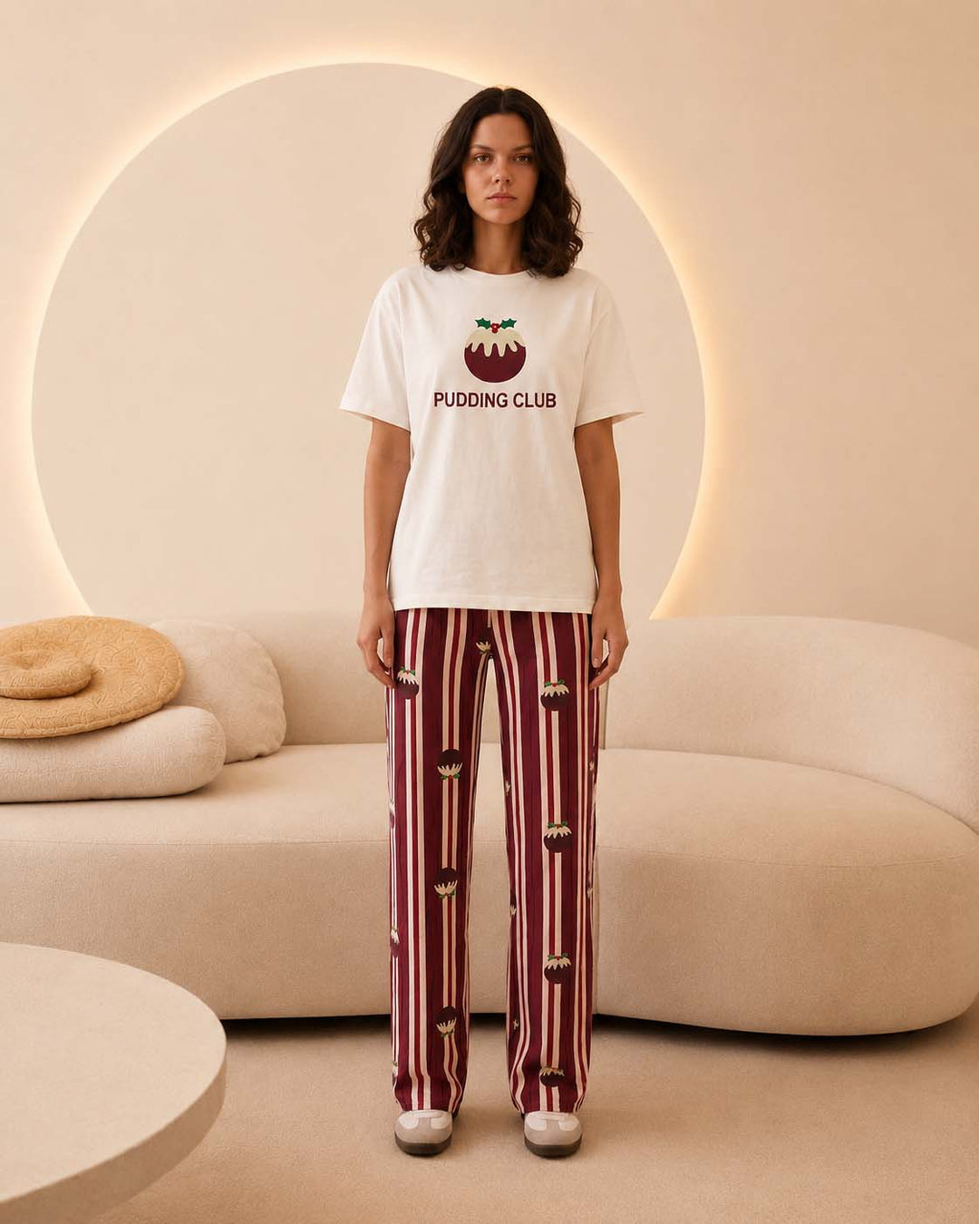 Burgundy Pudding Club Pajama Set
